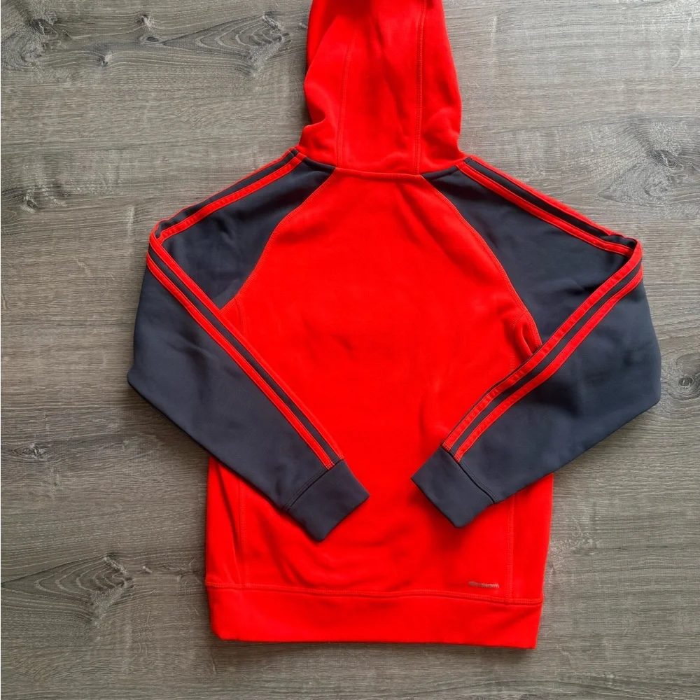 Adidas Kids Orange and Gray Hoodie M 10/12 - Picture 2 of 6